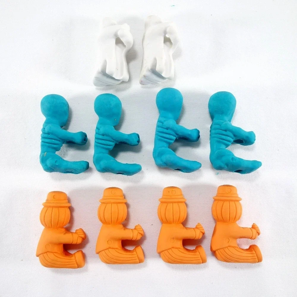 Halloween Pencil Topper Erasers 10pc Multi Ghost Skeleton Pumpkin 90s